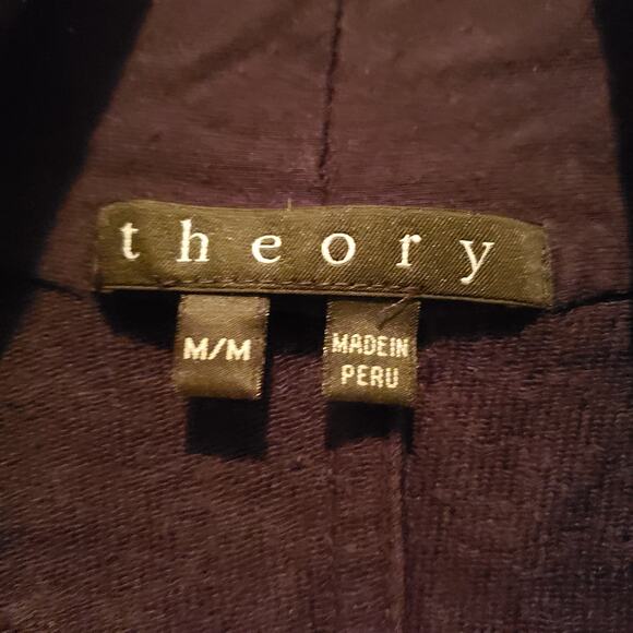 Theory Ashley Cardigan Modal Sweater Womens Medium Black 3/4 Open Front AO526131 - Picture 5 of 6